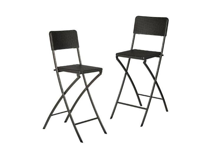 relaxdays Barhocker 2er Set Barhocker Rattan (2 St., 2er Set), Schwarz, schwarz, Schwarz von relaxdays
