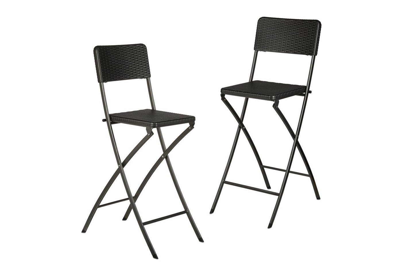 relaxdays Barhocker 2er Set Barhocker Rattan (2 St., 2er Set), Schwarz von relaxdays