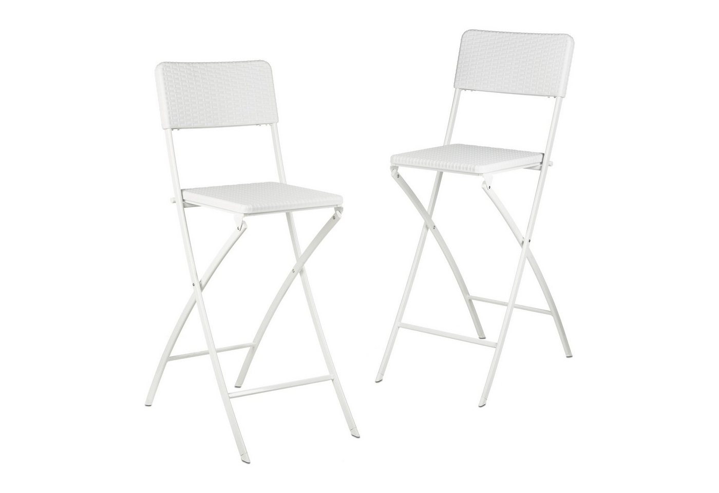 relaxdays Barhocker 2er Set Barhocker Rattan (Set, 2 St., 2er Set), Weiß von relaxdays