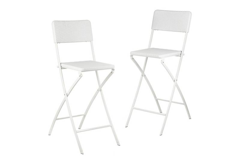 relaxdays Barhocker 2er Set Barhocker Rattan (Set, 2 St., 2er Set), Weiß von relaxdays