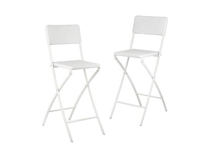relaxdays Barhocker 2er Set Barhocker Rattan (Set, 2 St., 2er Set), weiß, weiß, weiß von relaxdays