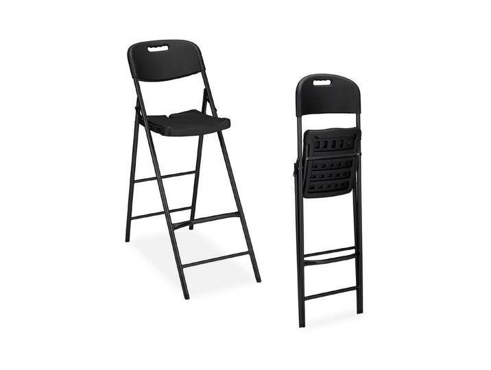 relaxdays Barhocker Klappbare Barhocker 2er Set (2 St., 2er Set), Schwarz, schwarz, Schwarz von relaxdays