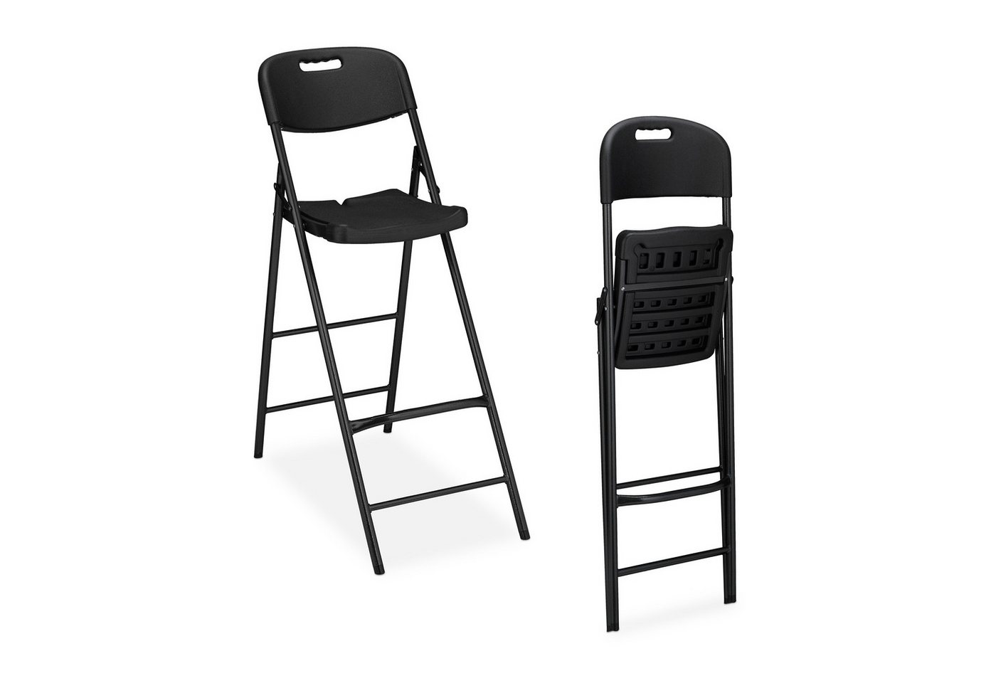 relaxdays Barhocker Klappbare Barhocker 2er Set (2 St., 2er Set), Schwarz von relaxdays