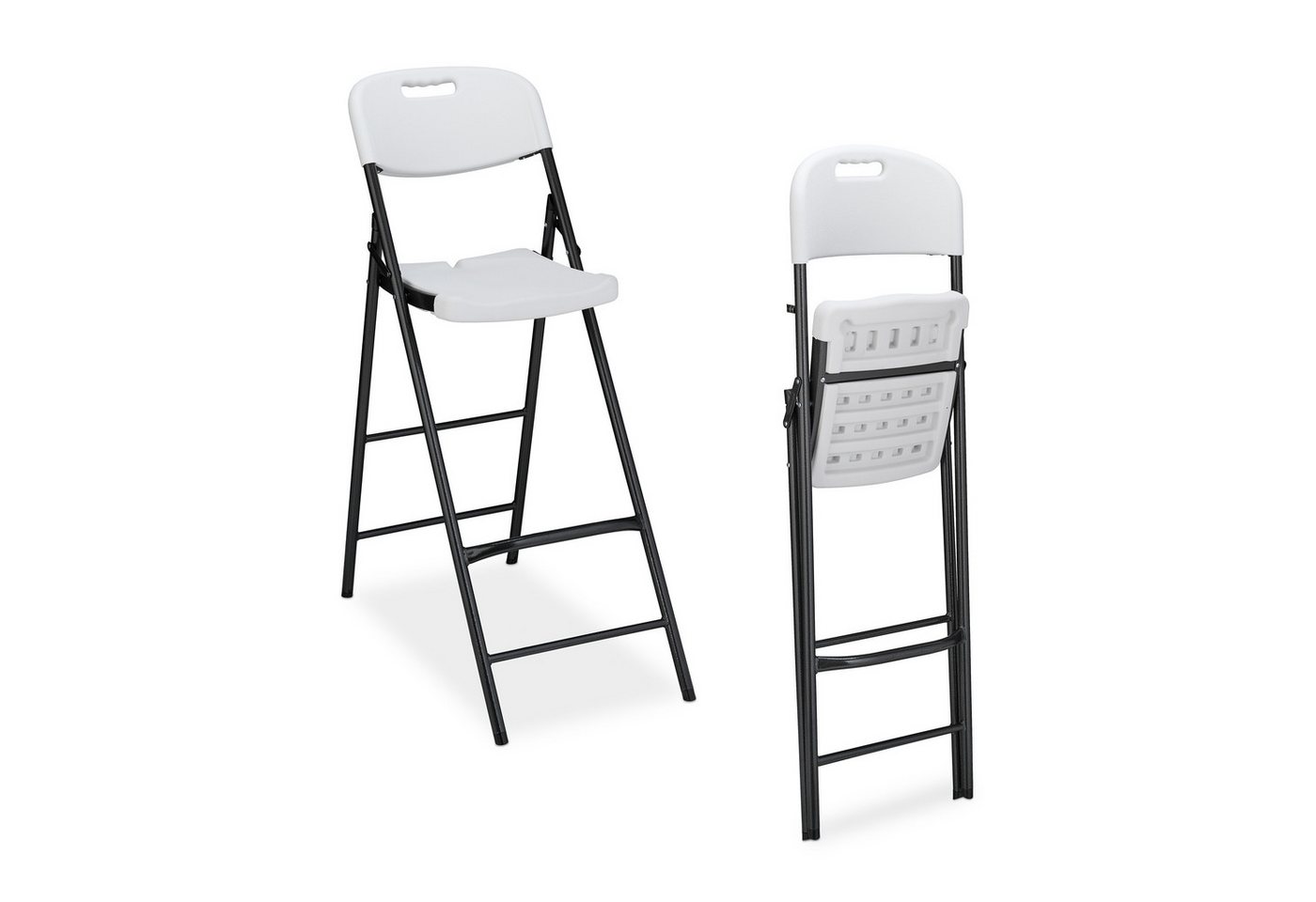 relaxdays Barhocker Klappbare Barhocker 2er Set (2 St., 2er Set), Weiß von relaxdays