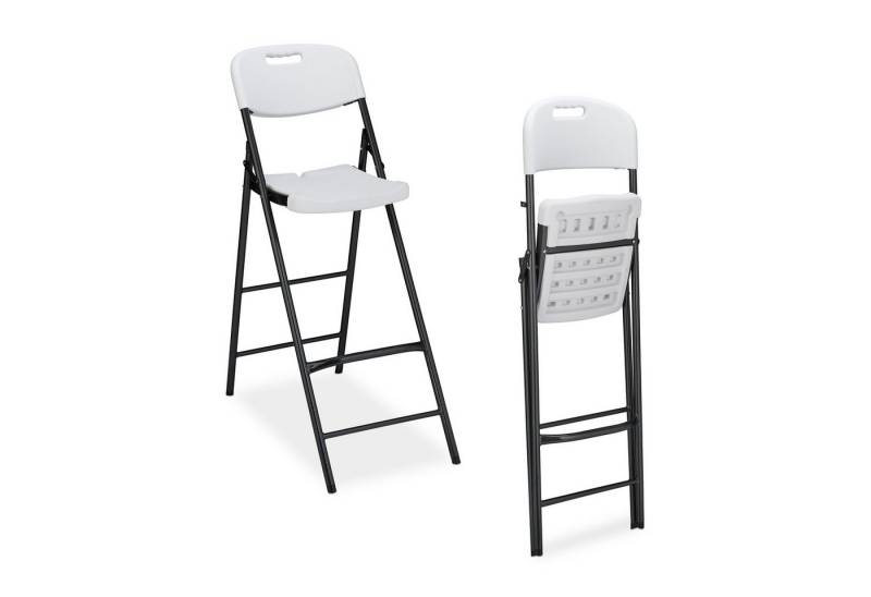 relaxdays Barhocker Klappbare Barhocker 2er Set (2 St., 2er Set), Weiß von relaxdays