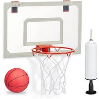 relaxdays Basketballkorb für’s Zimmer weiß, rot von RELAXDAYS