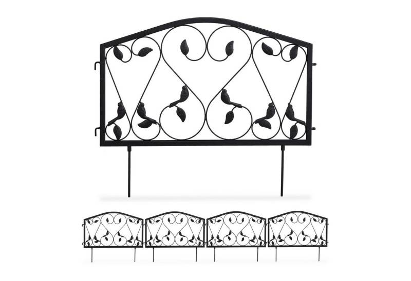 relaxdays Beetbegrenzung 16 x Beetzaun antik Blume von relaxdays