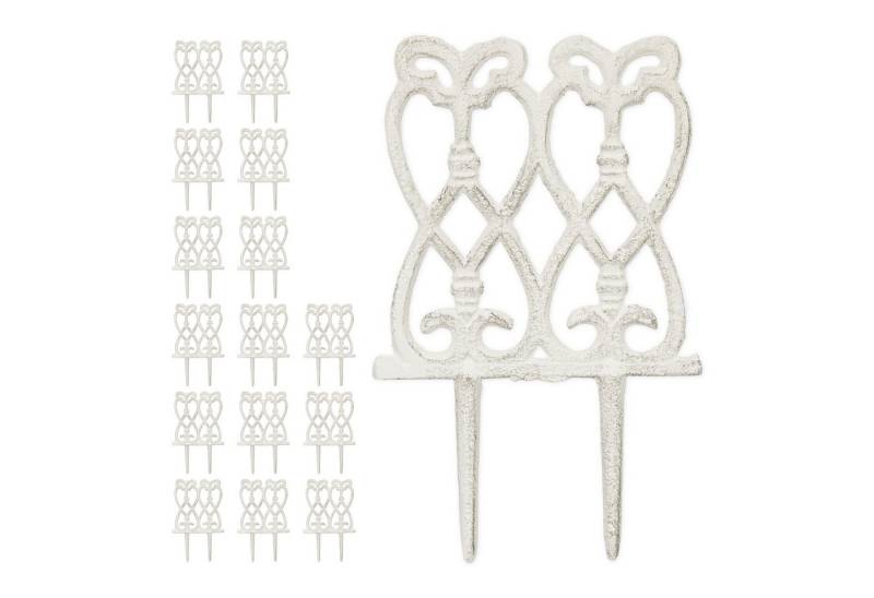 relaxdays Beetbegrenzung Beeteinfassung Gusseisen 16er Set von relaxdays