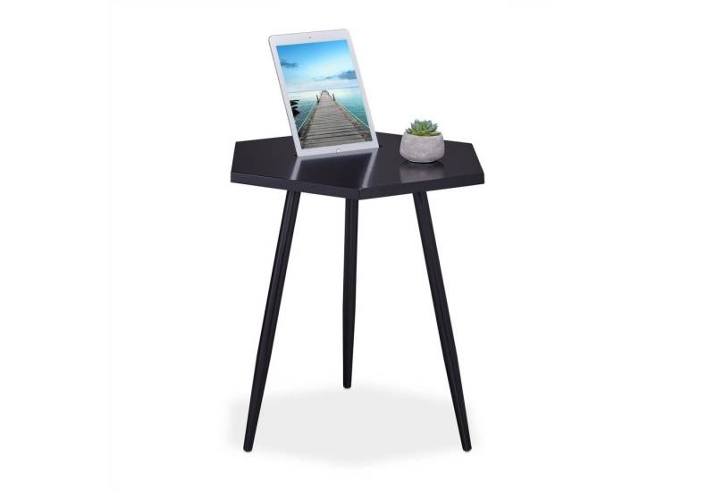 relaxdays Beistelltisch mit Tablet Halt von relaxdays