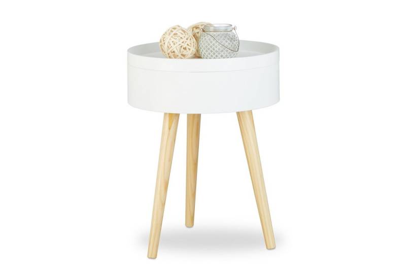 relaxdays Beistelltisch skandinavisch mit Tablett von relaxdays