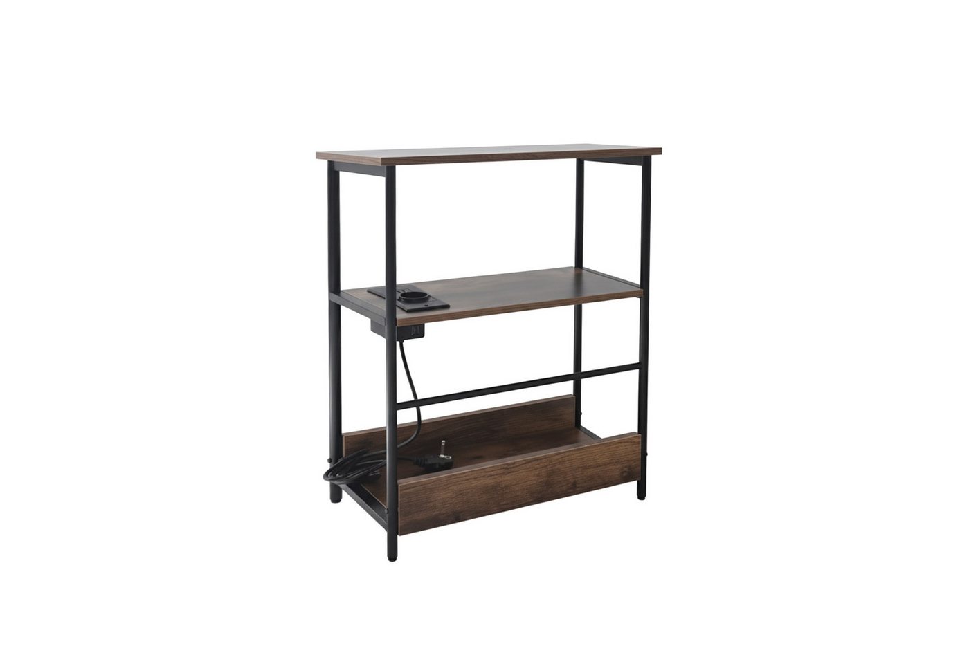 relaxdays Beistelltisch mit Steckdose & USB Ports, Vintagebraun relaxdays Beistelltisch mit Steckdose & USB Ports, Vintagebraun von relaxdays