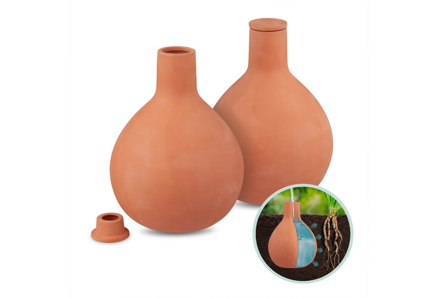 relaxdays Bewässerungssystem Ollas zur Bewässerung 1,5 Liter 2er Set, (2-tlg., 2er Set) von relaxdays