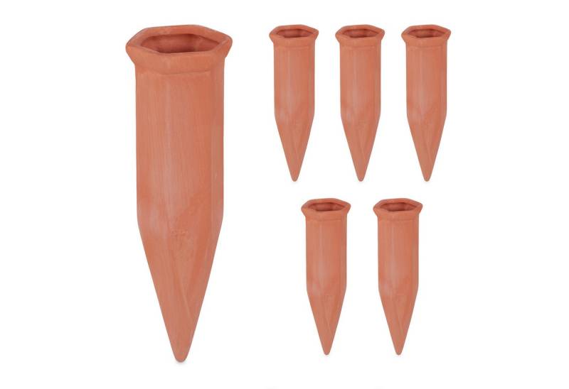 relaxdays Bewässerungssystem Tonkegel zur Bewässerung 6er Set von relaxdays