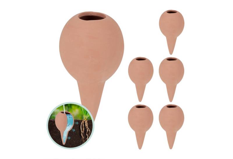 relaxdays Bewässerungssystem Tonkegel zur Bewässerung im 6er Set, (6-tlg) von relaxdays