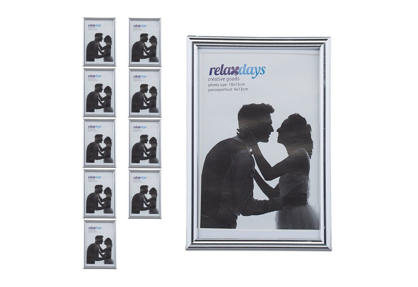 relaxdays Bilderrahmen 10 x Bilderrahmen 10 x 15 cm silber relaxdays Bilderrahmen 10 x Bilderrahmen 10 x 15 cm silber von relaxdays