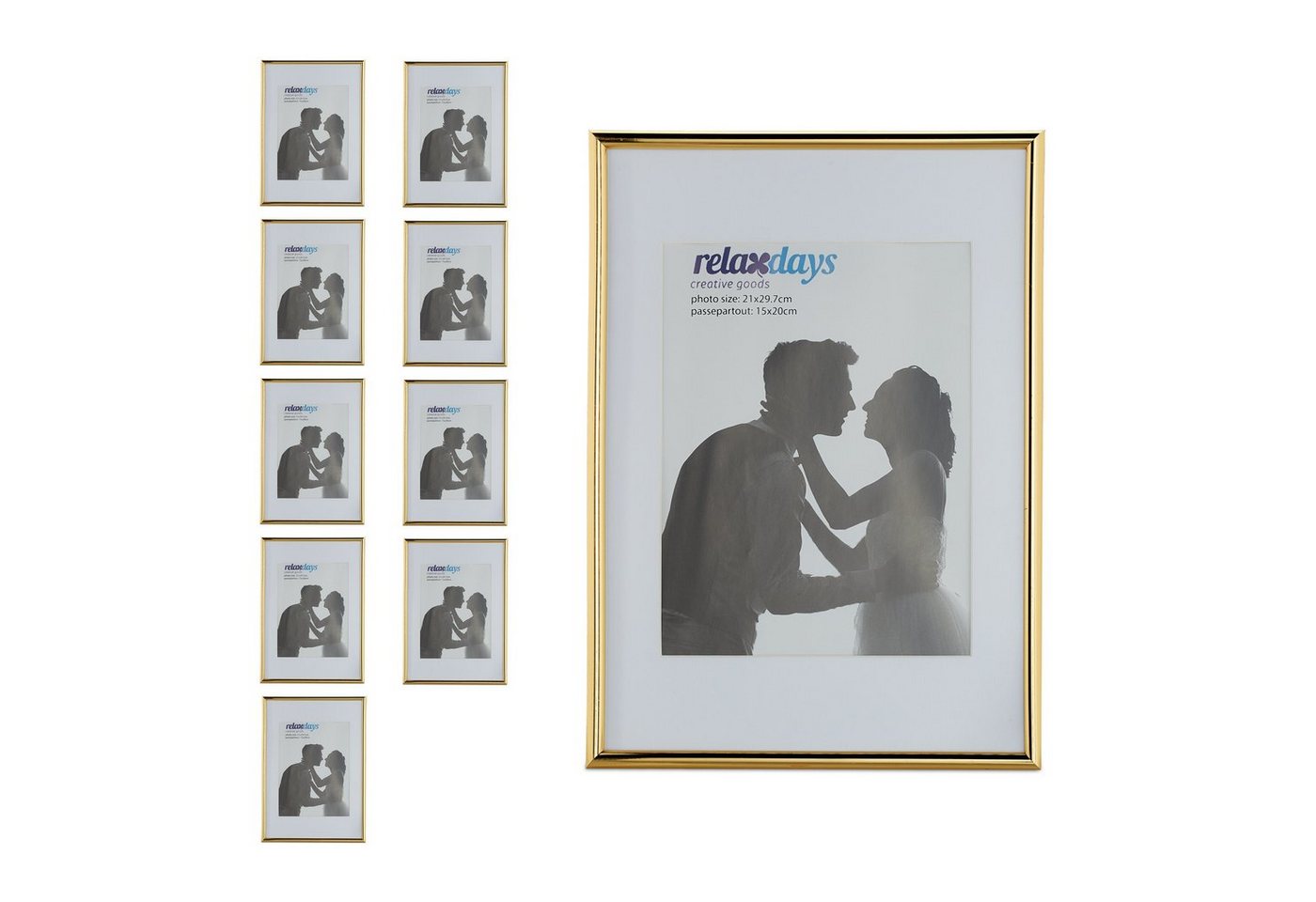 relaxdays Bilderrahmen 10 x Bilderrahmen in Gold 20x30 cm relaxdays Bilderrahmen 10 x Bilderrahmen in Gold 20x30 cm von relaxdays