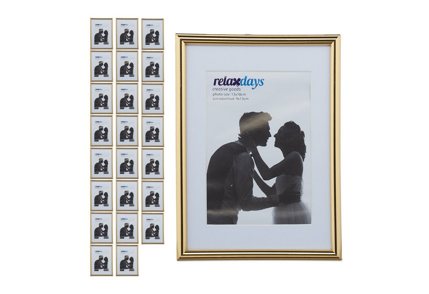 relaxdays Bilderrahmen 24 x Bilderrahmen 13 x 18 cm gold relaxdays Bilderrahmen 24 x Bilderrahmen 13 x 18 cm gold von relaxdays