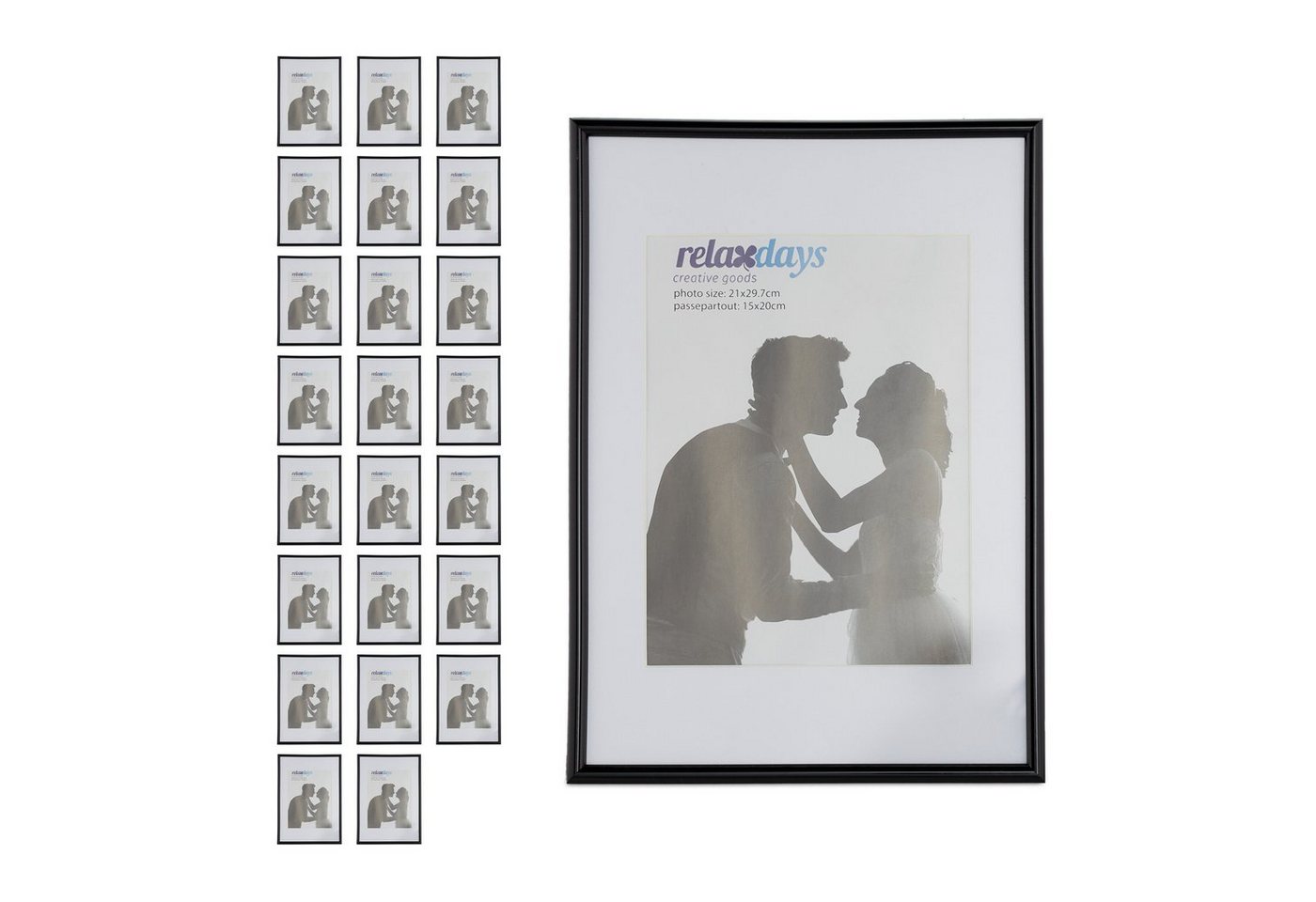 relaxdays Bilderrahmen 24 x Bilderrahmen A4 schwarz relaxdays Bilderrahmen 24 x Bilderrahmen A4 schwarz von relaxdays