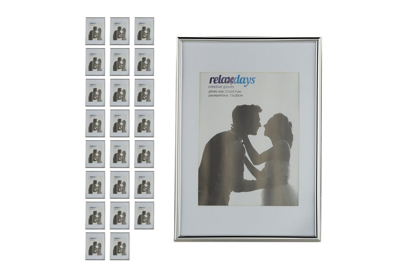 relaxdays Bilderrahmen 24 x Bilderrahmen A4 silber relaxdays Bilderrahmen 24 x Bilderrahmen A4 silber von relaxdays