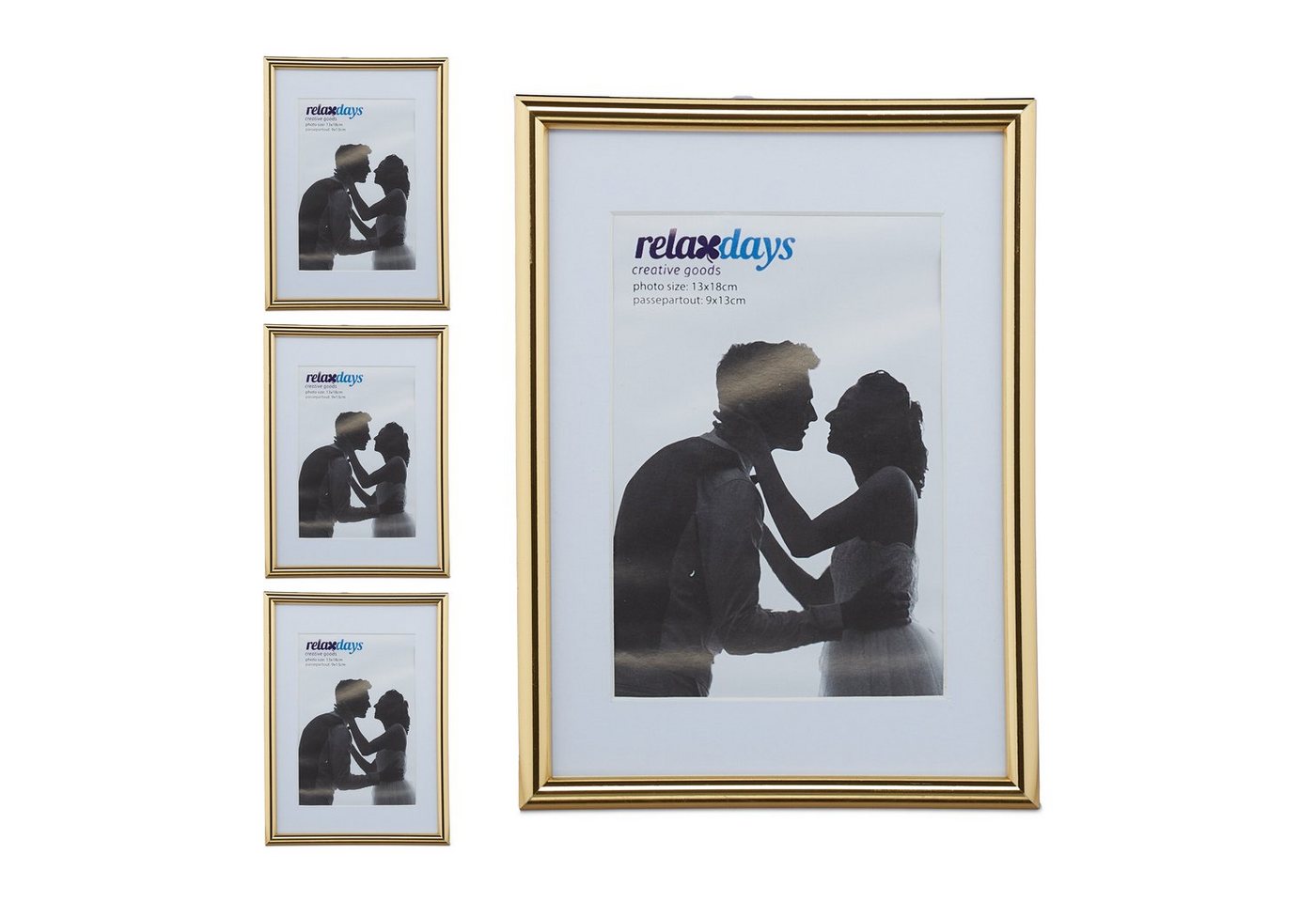 relaxdays Bilderrahmen 4 x Bilderrahmen 13 x 18 cm gold relaxdays Bilderrahmen 4 x Bilderrahmen 13 x 18 cm gold von relaxdays