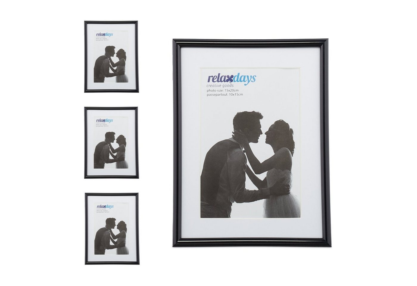 relaxdays Bilderrahmen 4 x Bilderrahmen 15 x 20 cm schwarz relaxdays Bilderrahmen 4 x Bilderrahmen 15 x 20 cm schwarz von relaxdays