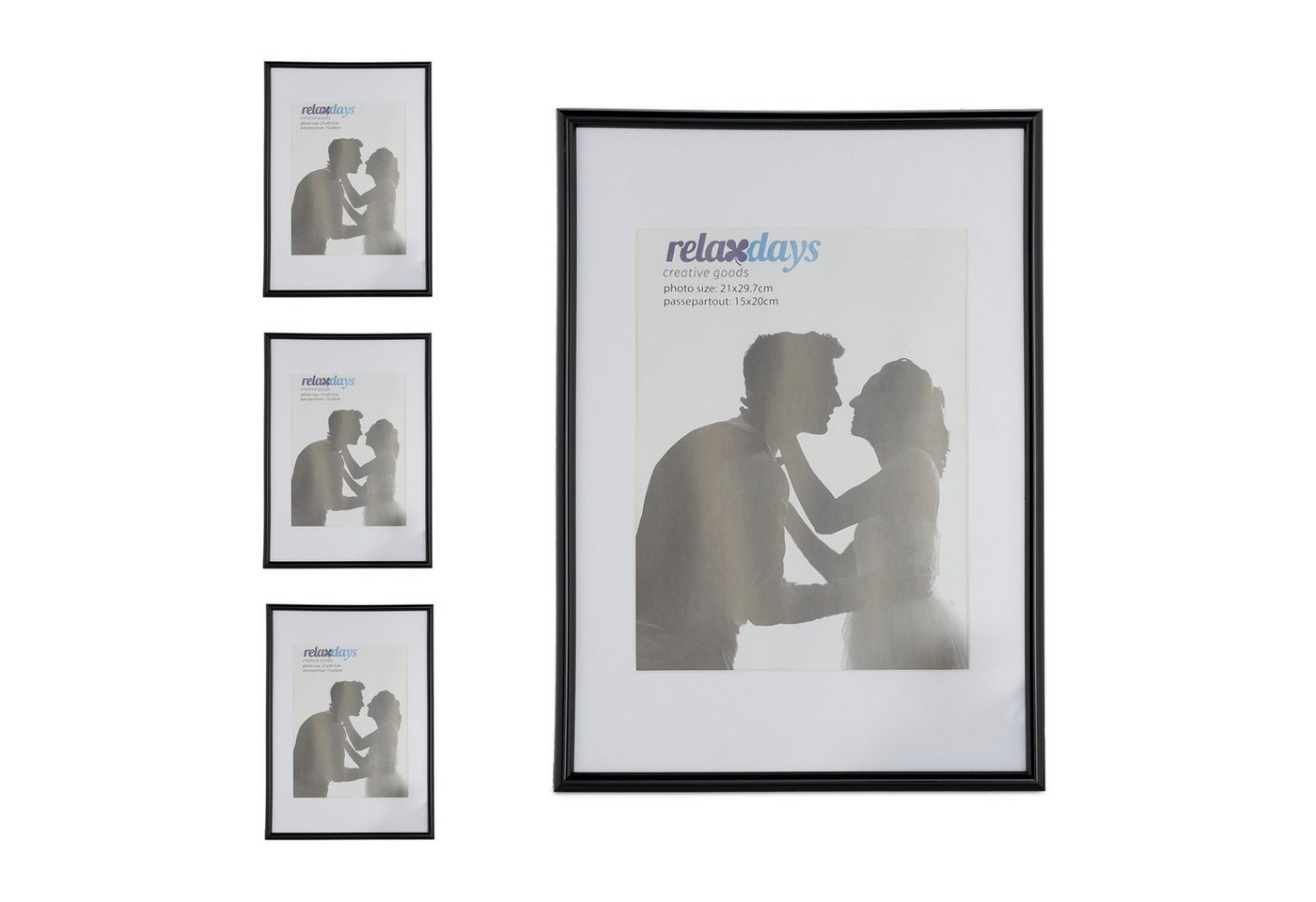relaxdays Bilderrahmen 4 x Bilderrahmen A4 schwarz relaxdays Bilderrahmen 4 x Bilderrahmen A4 schwarz von relaxdays