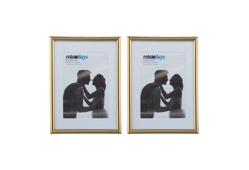 relaxdays Bilderrahmen 2er Set 13 x 18 cm, gold von relaxdays