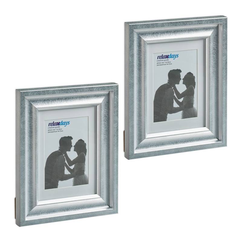 relaxdays Bilderrahmen-Set Bilderrahmen 13x18 cm 2er Set, silber von relaxdays