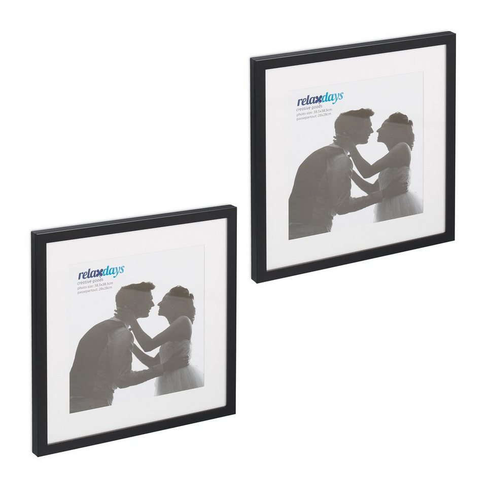 relaxdays Bilderrahmen-Set Bilderrahmen 38,5 x 38,5 cm 2er Set, Schwarz relaxdays Bilderrahmen-Set Bilderrahmen 38,5 x 38,5 cm 2er Set, Schwarz von relaxdays
