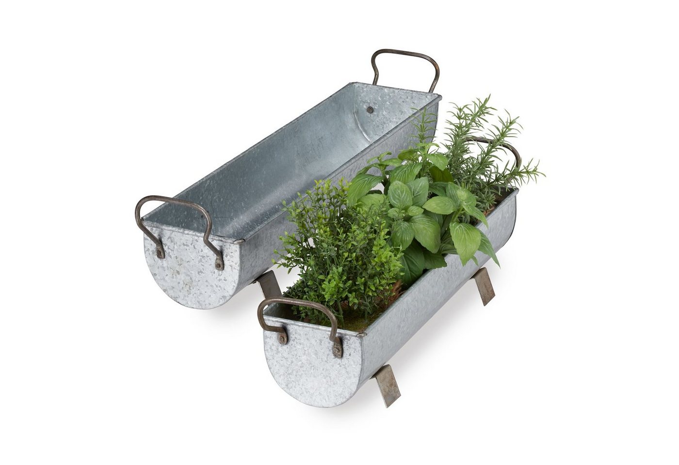 relaxdays Blumenkasten Dachrinne 2er Set, Silber relaxdays Blumenkasten Dachrinne 2er Set, Silber von relaxdays