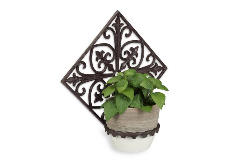 relaxdays Blumentopf 4 x Blumenhalter Wand Gusseisen von relaxdays