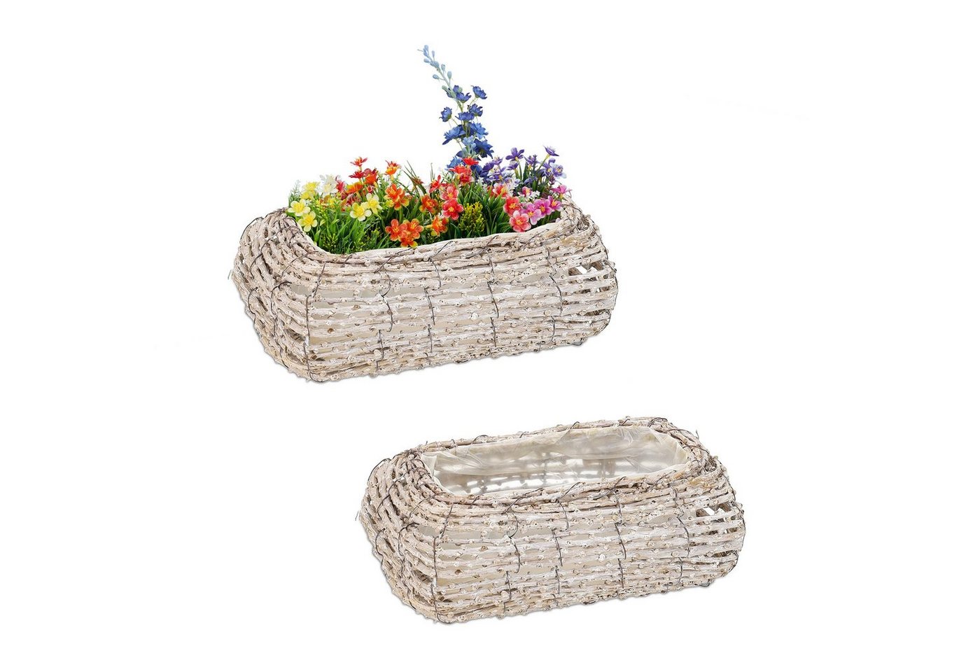 relaxdays Blumentopf Geschwungener Blumentopf im 2er Set von relaxdays
