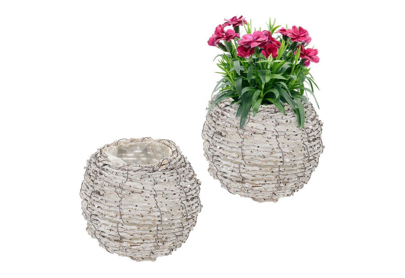 relaxdays Blumentopf Runder Blumentopf im 2er Set von relaxdays