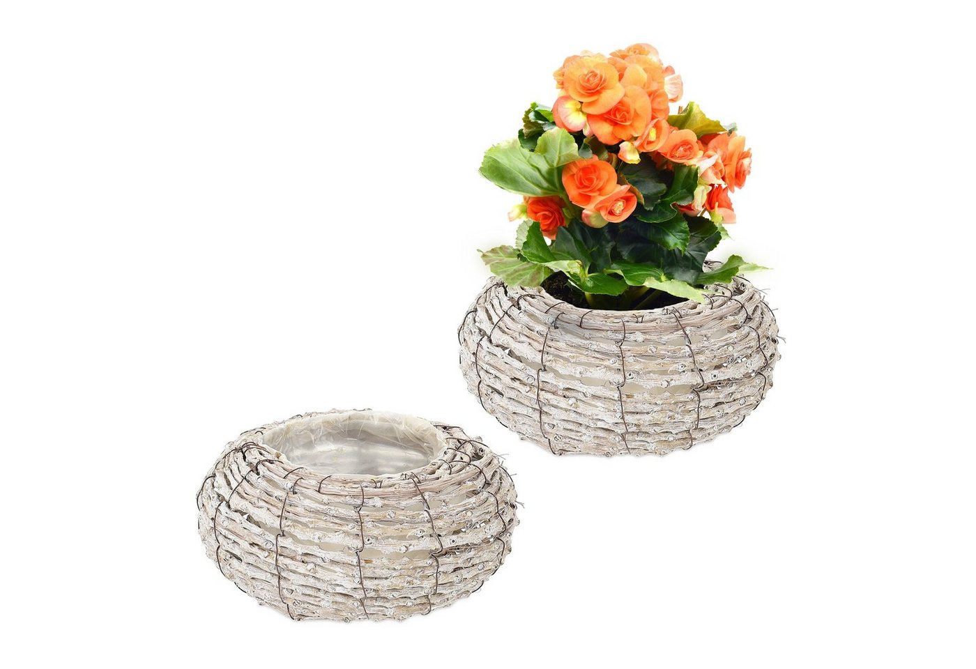 relaxdays Blumentopf Runder Blumentopf im 2er Set von relaxdays