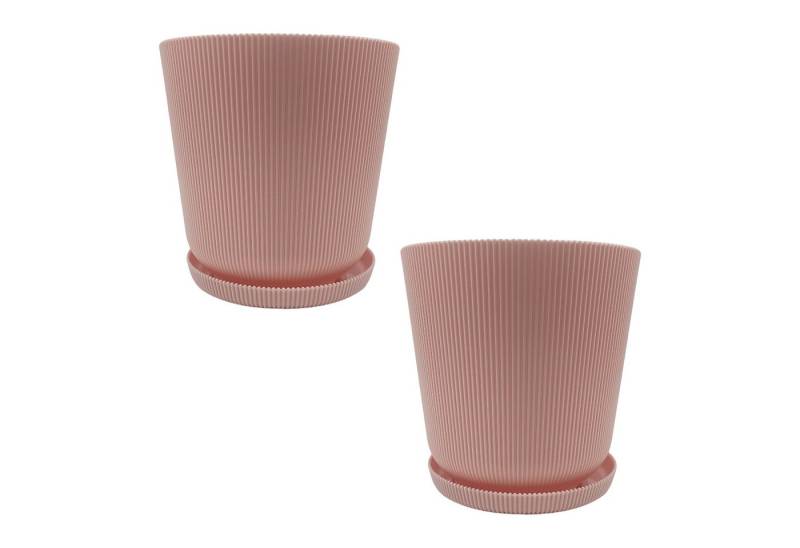 relaxdays Blumentopf mit Untersetzer 2er Set, Altrosa relaxdays Blumentopf mit Untersetzer 2er Set, Altrosa von relaxdays