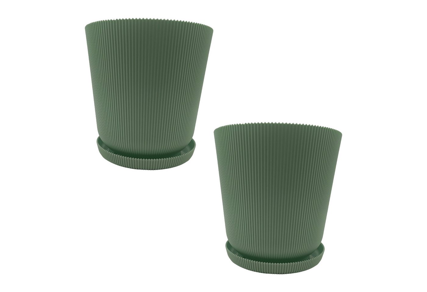 relaxdays Blumentopf mit Untersetzer 2er Set, Salbei von relaxdays