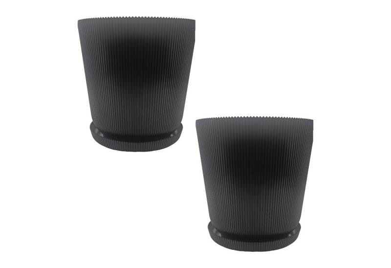 relaxdays Blumentopf mit Untersetzer 2er Set, schwarz relaxdays Blumentopf mit Untersetzer 2er Set, schwarz von relaxdays
