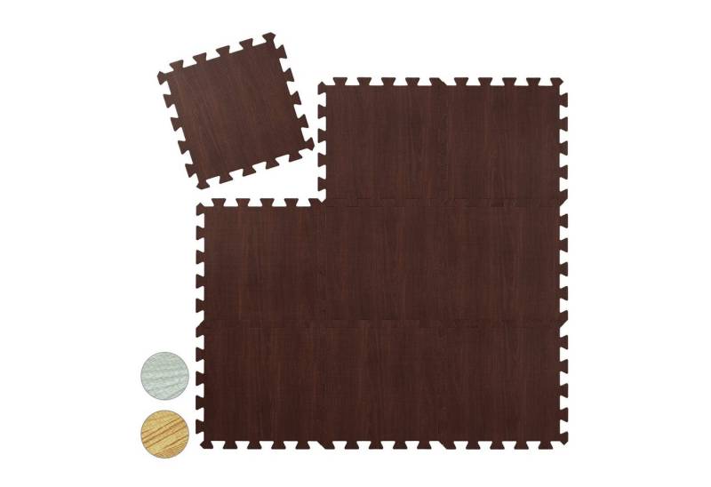 relaxdays Bodenschutzmatte in Holzoptik 9er Set, dunkelbraun relaxdays Bodenschutzmatte in Holzoptik 9er Set, dunkelbraun von relaxdays