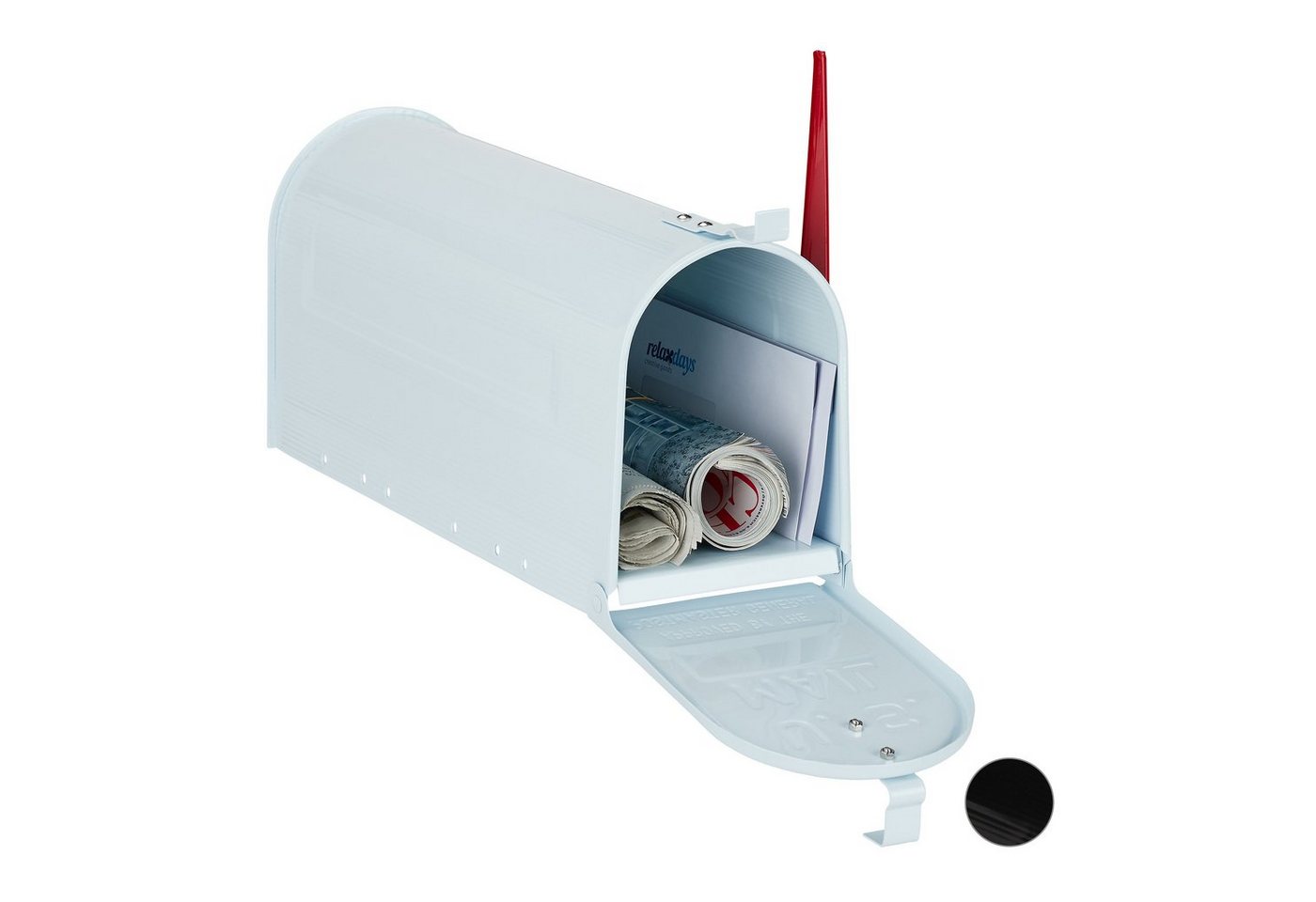 relaxdays Briefkasten US Mailbox Postkasten, weiß von relaxdays