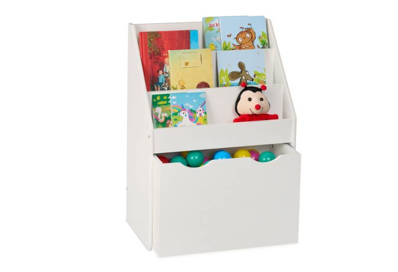 relaxdays Bücherregal Kinder mit Spielzeugkiste von relaxdays