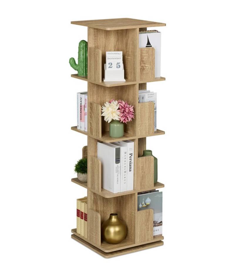 relaxdays Bücherregal eckig Holzoptik, 4 von relaxdays