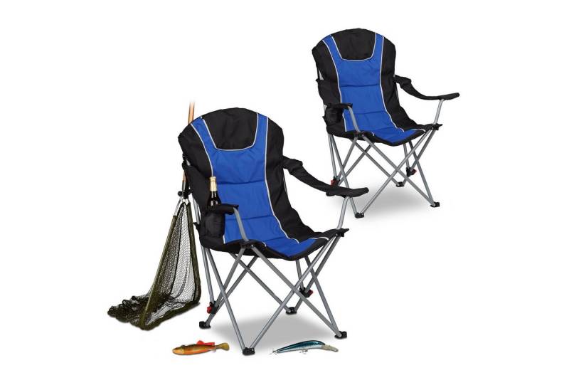 relaxdays Campingstuhl 2 x Campingstuhl faltbar mit Polsterung von relaxdays