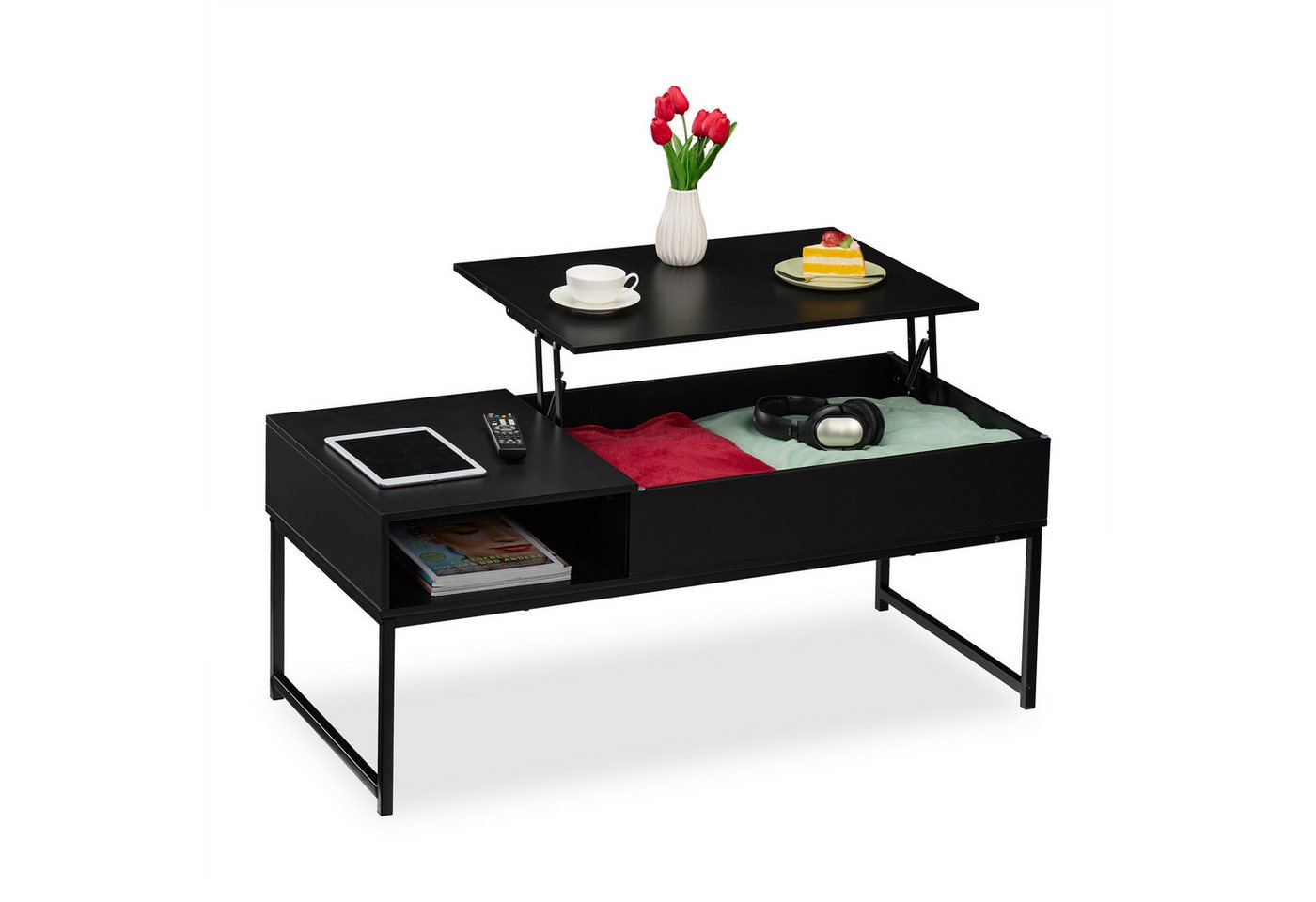 relaxdays Couchtisch Aufklappbarer Couchtisch, A von relaxdays