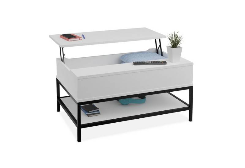 relaxdays Couchtisch Aufklappbarer Couchtisch, B von relaxdays