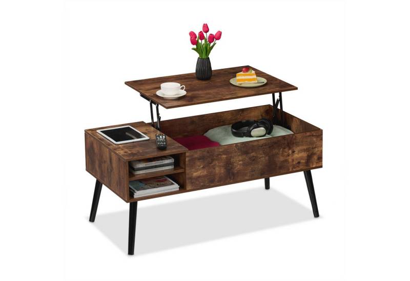 relaxdays Couchtisch Aufklappbarer Couchtisch von relaxdays