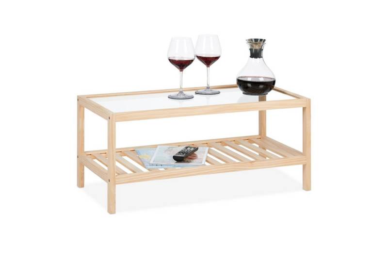 relaxdays Couchtisch mit Glasplatte von relaxdays