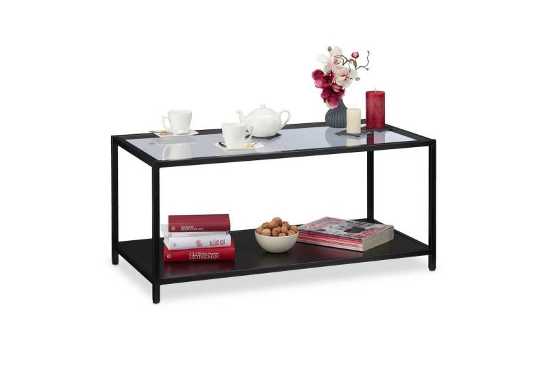 relaxdays Couchtisch mit Glasplatte von relaxdays