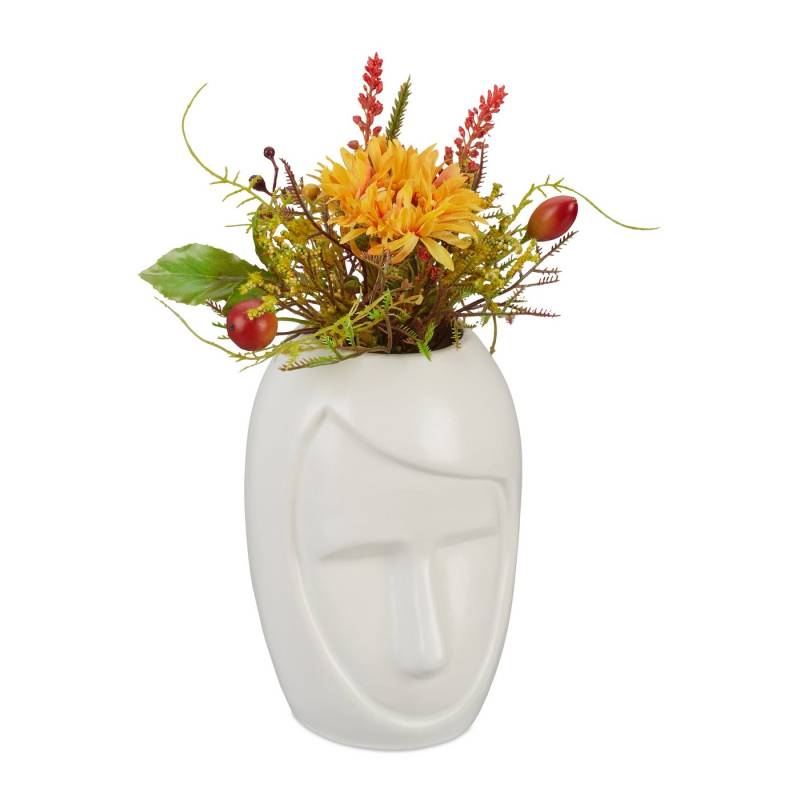 relaxdays Dekovase Blumenvase Gesicht von relaxdays