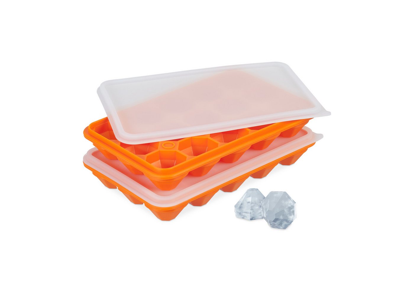 relaxdays Eiswürfelform 2er Set Diamant, (2-tlg) von relaxdays