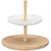 relaxdays Etagere weiß/braun 25,0 cm von RELAXDAYS